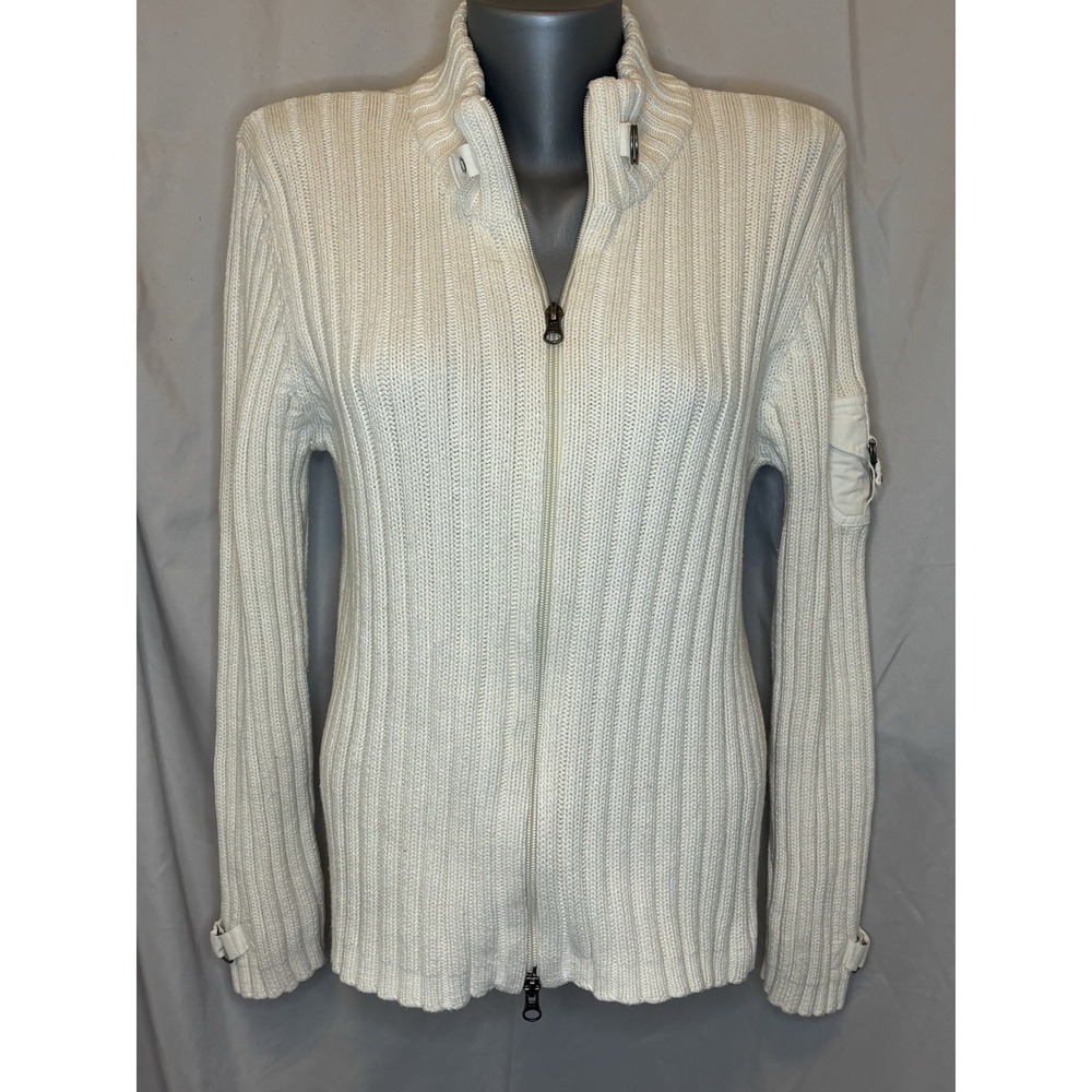 Columbia Sweater Full Zip Y2k Vintage Knit Vertex Cable Cotton Womens XL